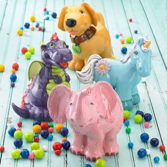 Painted animal figurines